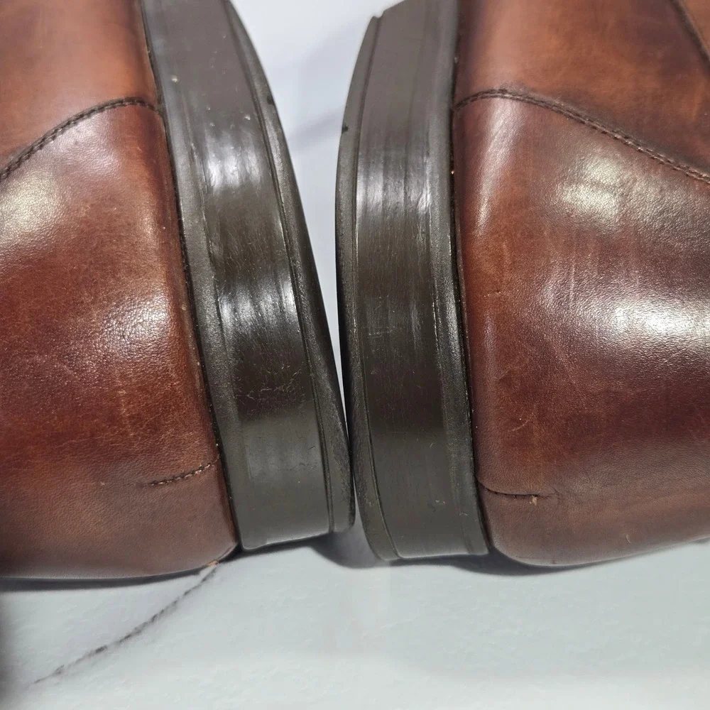 Magnanni Lino Loafers Mens Size 10 Brown Leather Buckle Strap Dress Shoes Spain
